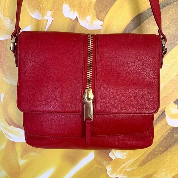 VIA SPIGA Red Genuine Leather Bag - Picture 1 of 10